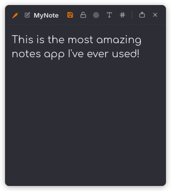 Note — Clean Dark Gray theme